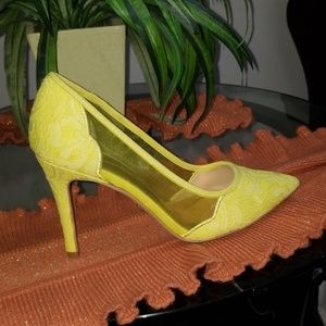 Thalia Sodi Natalia Mesh Pointed-Toe Floral Pumps